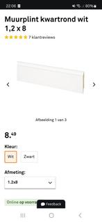 Plinten 80 x 12 mm, Doe-het-zelf en Verbouw, Plinten en Afwerking, Ophalen, Nieuw, Mdf, 200 tot 250 cm