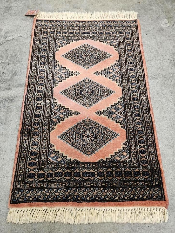 Handgeknoopt oosters wol Jaldar tapijt pink Nomad 62x100cm, Huis en Inrichting, Stoffering | Tapijten en Kleden, Gebruikt, 50 tot 100 cm