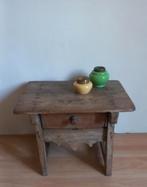 Antiek houten betaaltafeltje met lade bijzettafel ladekastje, Ophalen of Verzenden
