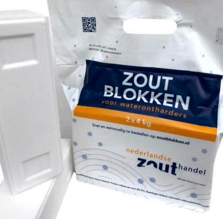 Zout zoutblok blokzout waterontharder 2x4 kg friesland, Huis en Inrichting, Schoonmaakartikelen, Overige typen, Ophalen