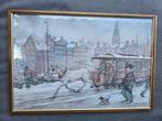Reproductie Anton Pieck, Damrak Amsterdam, Ophalen of Verzenden