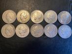 10 zilveren Wilhelmina guldens 1922-‘40, Postzegels en Munten, Munten | Nederland, 1 gulden, Zilver, Koningin Wilhelmina, Verzenden