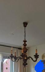 Kroonluchter eiken incl lampjes, Huis en Inrichting, Lampen | Kroonluchters, Ophalen of Verzenden, Zo goed als nieuw