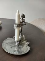 Kaarsenstandaard schaal Art Nouveau tin, Antiek en Kunst, Antiek | Tin, Ophalen of Verzenden