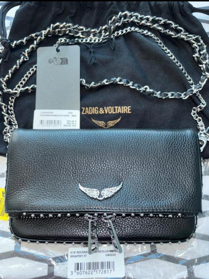 Zadig & Voltaire Rock Nano Studs Clutch One Size NIEUW, Sieraden, Tassen en Uiterlijk, Tassen | Damestassen, Nieuw, Schoudertasje
