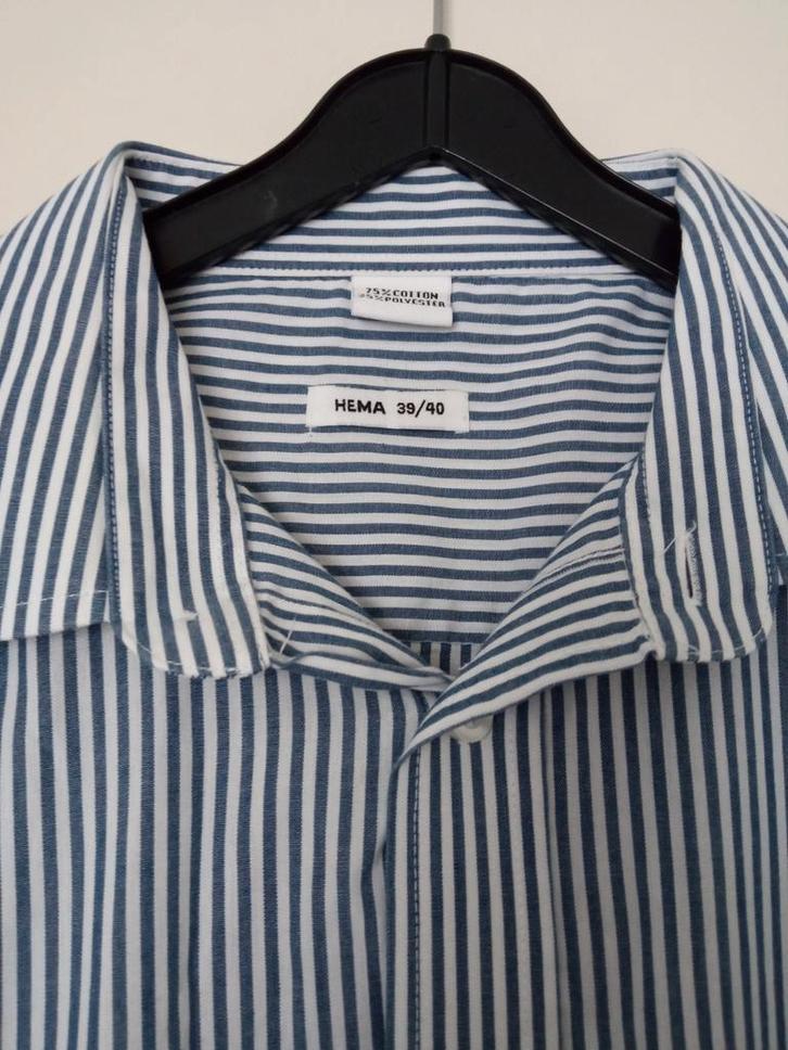Hema overhemd wit met blauwe streep mt 39/40 nieuw nooit ged, Kleding | Heren, Overhemden, Nieuw, Halswijdte 39/40 (M), Wit, Ophalen of Verzenden