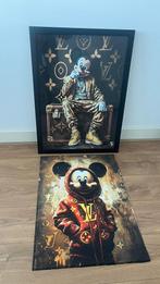 Mickey Mouse Pop art Schilderij luxe lijst 75x55 cm, Ophalen