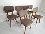Set van 6 Mid-Century eetkamerstoelen, Ophalen, Hout, Gebruikt, -