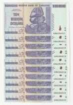 Zimbabwe : 10 x 10 Billion Dollars 2008 met opeenv. Nrs. UNC, Postzegels en Munten, Bankbiljetten | Afrika, Setje, Zimbabwe, Verzenden