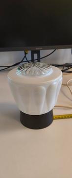 Vintage lamp met matglas en helder middendeel, Gebruikt, Vintage, Ophalen of Verzenden, Glas