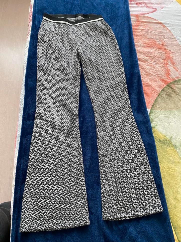 Stretch broek dames, zwart/wit, maat M, Kleding | Dames, Broeken en Pantalons, Zo goed als nieuw, Maat 38/40 (M), Zwart, Lang