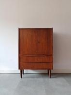 Vintage Deense wandkast in teak, Huis en Inrichting, Kasten | Wandmeubels, Ophalen, 100 tot 150 cm, Zo goed als nieuw, Minder dan 150 cm