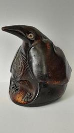 Pinguïn gebakken klei geglazuurd,  ca. 5 cm. hoogte, Antiek en Kunst, Kunst | Beelden en Houtsnijwerken, Verzenden