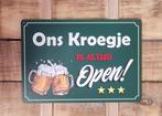 Ons kroegje is altijd open bier reclamebord van metaal deco, Huis en Inrichting, Woonaccessoires | Tekstborden en Spreuken, Info@deconoord.nl