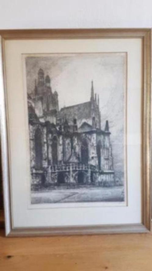 Orig.grote ets Sint Jan Eugène Lucker Den Bosch ., Antiek en Kunst, Kunst | Etsen en Gravures, Ophalen