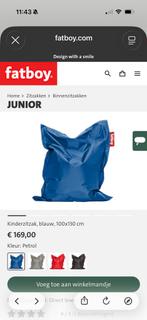 Fatboy 2 x donkerblauw zitzakken + 1 x poef als nieuw, Ophalen, Zo goed als nieuw, Blauw, Zitzak