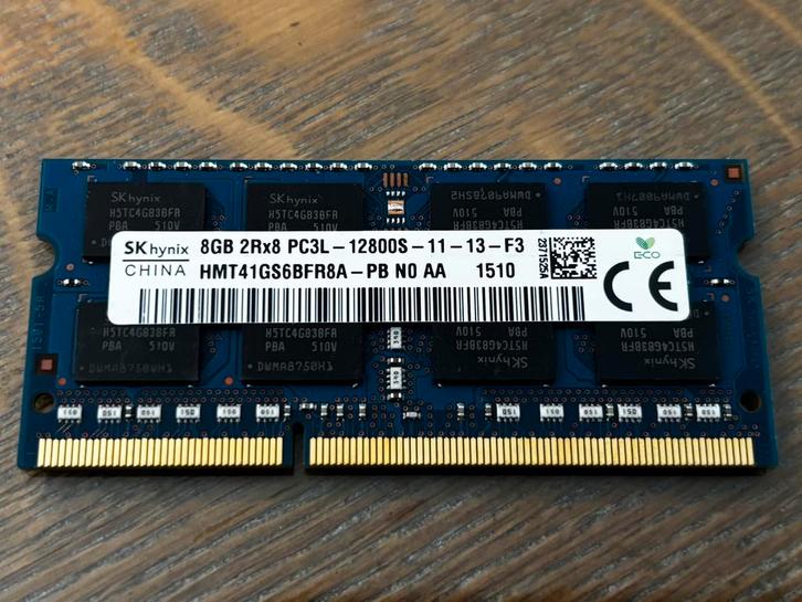 8GB SK Hynix DDR3 PC3L-12800S Geheugen - Nog 10 beschikbaar, Computers en Software, RAM geheugen, Zo goed als nieuw, Laptop, 8 GB