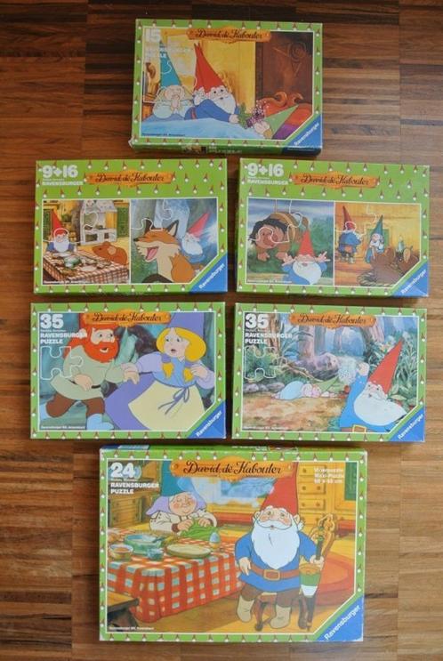 Set David de Kabouter puzzels, jaren 80, Verzamelen, Speelgoed, Zo goed als nieuw, Ophalen of Verzenden