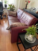 Leren driezitsbank plus fauteuil, Huis en Inrichting, Banken | Bankstellen, Ophalen, Gebruikt, 75 tot 100 cm, Leer