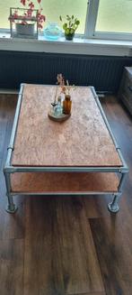 Salontafel stijgerbuis industrieel, Huis en Inrichting, Ophalen, 100 tot 150 cm, 50 tot 100 cm, Zo goed als nieuw