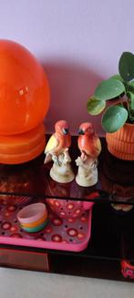 2 porseleinen vintage vogeltjes oranje, Ophalen