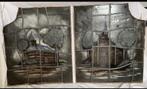 Twee grote glas in lood panelen: Sweikhuizen en de Kluis, Zo goed als nieuw, Ophalen