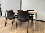 Simpele kantine tafel – licht eiken, Ophalen of Verzenden, In hoogte verstelbaar