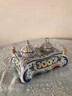 Antiek hand geschild ink pot set, Antiek en Kunst, Ophalen of Verzenden
