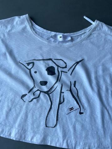 Wit Elisabetta Franchi Jeans shirt met hondje, maat 42 beschikbaar voor biedingen