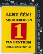 Sticker: Lijst Een voor Iedereen - Van Benthum, Ophalen of Verzenden, Zo goed als nieuw, Bedrijf of Vereniging