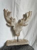 Houten rendierkop op voet , (kerst) decoratie, Ophalen, Zo goed als nieuw