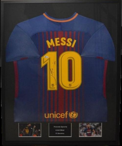 Lionel Messi FC Barcelona 17/18 gesigneerd ingelijst shirt, Verzamelen, Sportartikelen en Voetbal, Nieuw, Shirt, Buitenlandse clubs