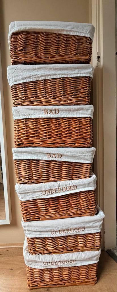 Rieten Opbergmanden Set - 7 Stuks, Huis en Inrichting, Woonaccessoires | Kisten, Gebruikt, Minder dan 50 cm, Overige materialen