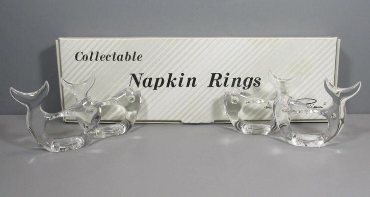 Ongebruikte set van 4 Bijan servetringen vintage jaren 70/80, Antiek en Kunst, Antiek | Glas en Kristal, Ophalen of Verzenden