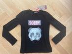 Coolcat emoji zwart shirt panda (not) sorry maat 146-152!, Kinderen en Baby's, Kinderkleding | Maat 146, Meisje, Ophalen of Verzenden