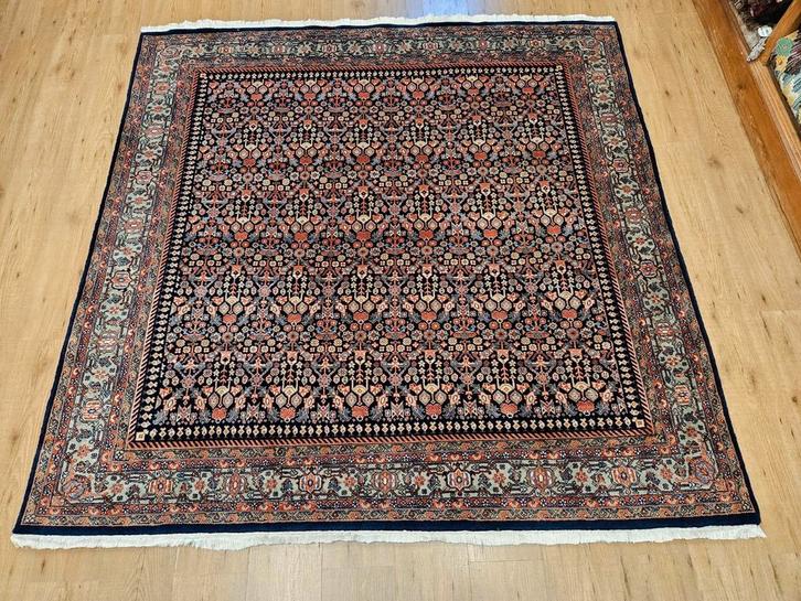 Vintage handgeknoopt oosters tapijt tabriz 204x200, Huis en Inrichting, Stoffering | Tapijten en Kleden, Gebruikt, 200 cm of meer