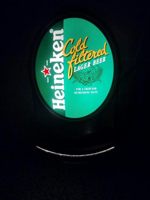 Heineken bier tap front verlicht, Verzamelen, Biermerken, Gebruikt, Reclamebord, Plaat of Schild, Heineken, Ophalen of Verzenden