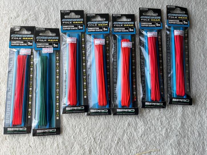 adv 379 / NIEUW mixset 7 pakjes elastiek CRESTA, Watersport en Boten, Hengelsport | Algemeen, Nieuw, Overige typen, Ophalen of Verzenden