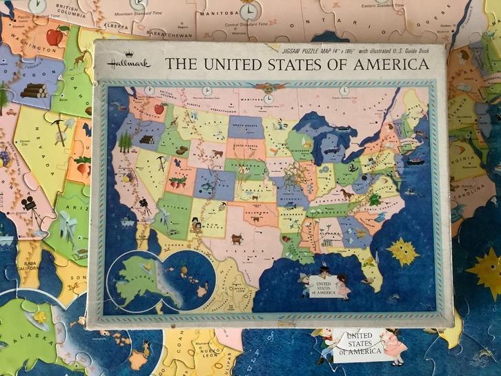 The Hallmark United States of America Jigsaw puzzle, 1963., Verzamelen, Retro, Huis en Inrichting, Ophalen of Verzenden