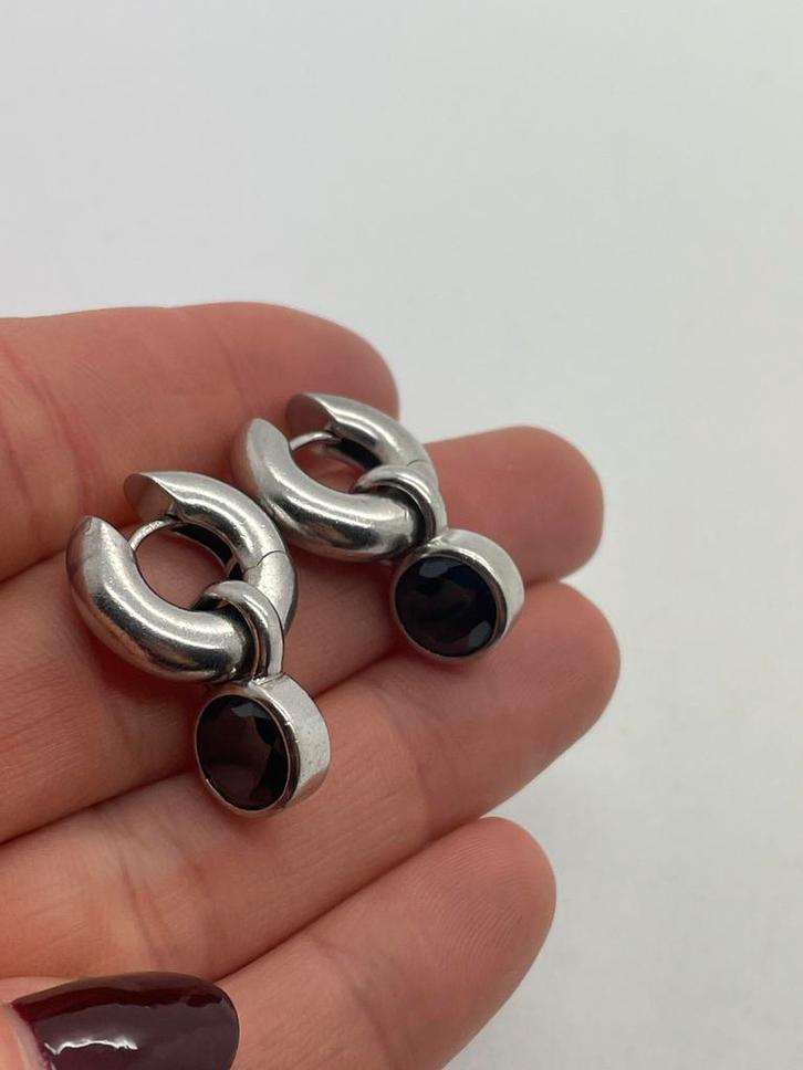 A289 Prachtige zilveren Ti Sento oorbellen, Sieraden, Tassen en Uiterlijk, Oorbellen, Hangers, Zilver, Zilver, Met edelsteen, Ophalen of Verzenden