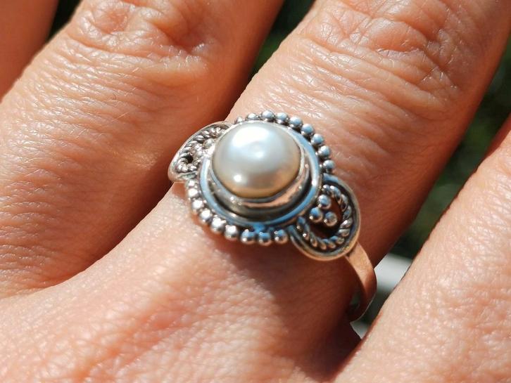 Vanoli 925 zilveren ring met parel maat 19, Sieraden, Tassen en Uiterlijk, Ringen, Nieuw, Dame, 19 tot 20, Wit, Zilver, Met parel
