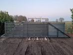 Rechte schuifpoort met horizontale spijlen incl. sluitwerk, Met poort, Overige typen, Nieuw, Ophalen of Verzenden