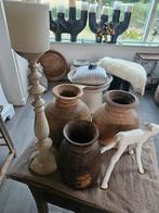 HK Living houten vazen 2x, Overige materialen, Overige kleuren, Nieuw, Ophalen of Verzenden
