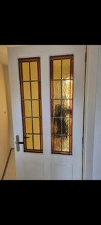 2x stompe deur met glas in lood effect, Glas, Gebruikt, Ophalen, Binnendeur