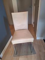 6 Bert Plantagie Eetkamerstoelen - Gebruikt, Huis en Inrichting, Stoelen, Ophalen, Gebruikt, Wit, Stof
