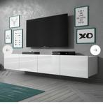 Moderne witte tv meubel hoogglans, Huis en Inrichting, Kasten | Televisiemeubels, Ophalen, Kunststof, 150 tot 200 cm, Zo goed als nieuw