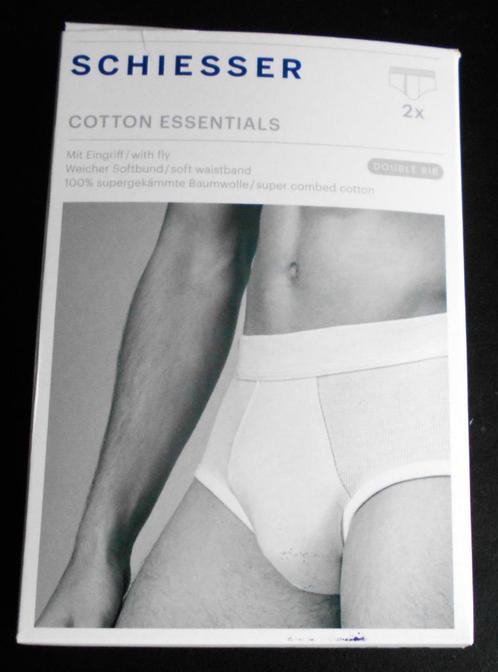 Schiesser  2–dubbelrip slips- Cotton Essentials -XL- Nieuw, Kleding | Heren, Ondergoed, Slip, Wit, Verzenden