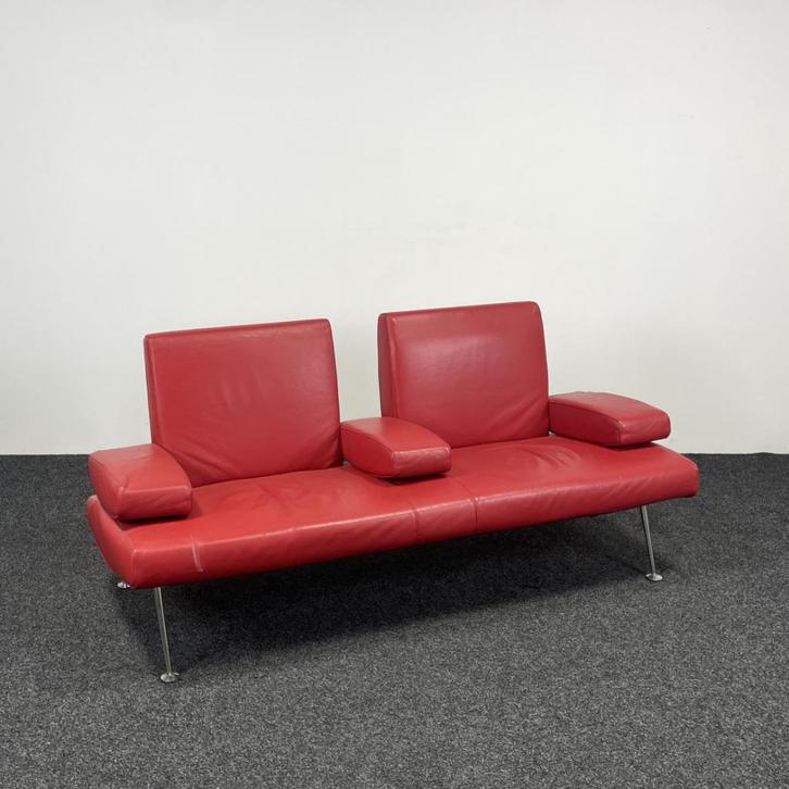 Rode 2-Zits Design Bank | 180 cm Breed (25332), Huis en Inrichting, Fauteuils, Gebruikt, 75 tot 100 cm, Ophalen