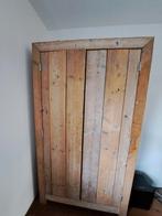 Steigerhouten kast 2 deuren, Ophalen, 50 tot 75 cm, 200 cm of meer