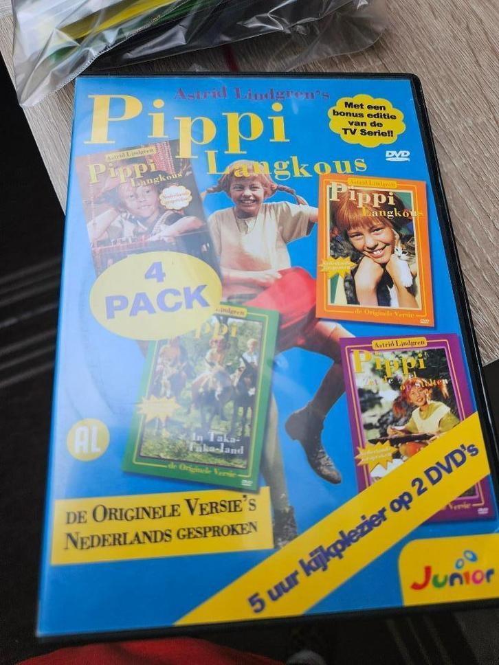 dvd: 4 films van pippi langkous op 1 dvd, Cd's en Dvd's, Dvd's | Kinderen en Jeugd, Zo goed als nieuw, Film, Komedie, Alle leeftijden